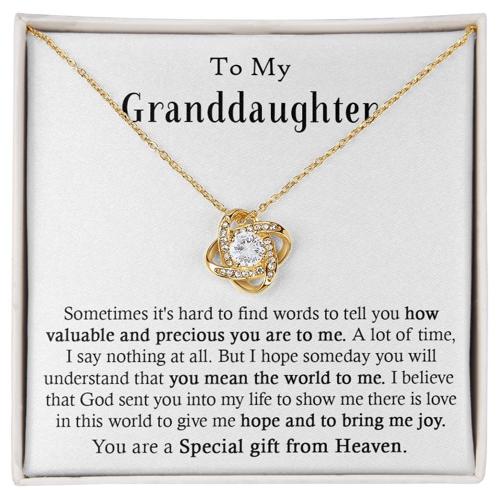 To My Granddaughter - You Are a Special Gift From Heaven - Necklace