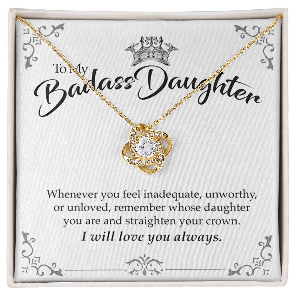 "To My Badass Daughter" Love Knot Necklace Gift Set - To My Brave Daughter – I Will Love You Always