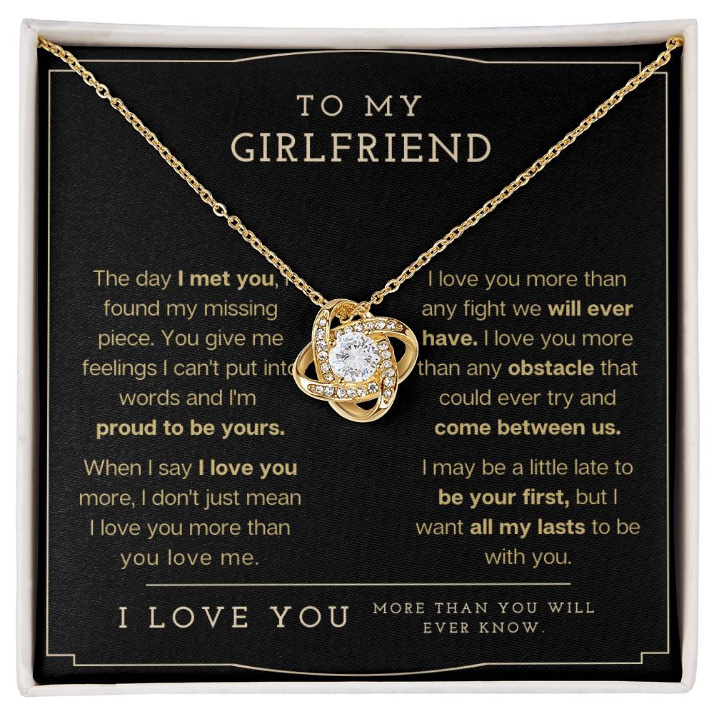 "To My Girlfriend" Love Knot Necklace - To My Girlfriend – Happy Valentine’s Day