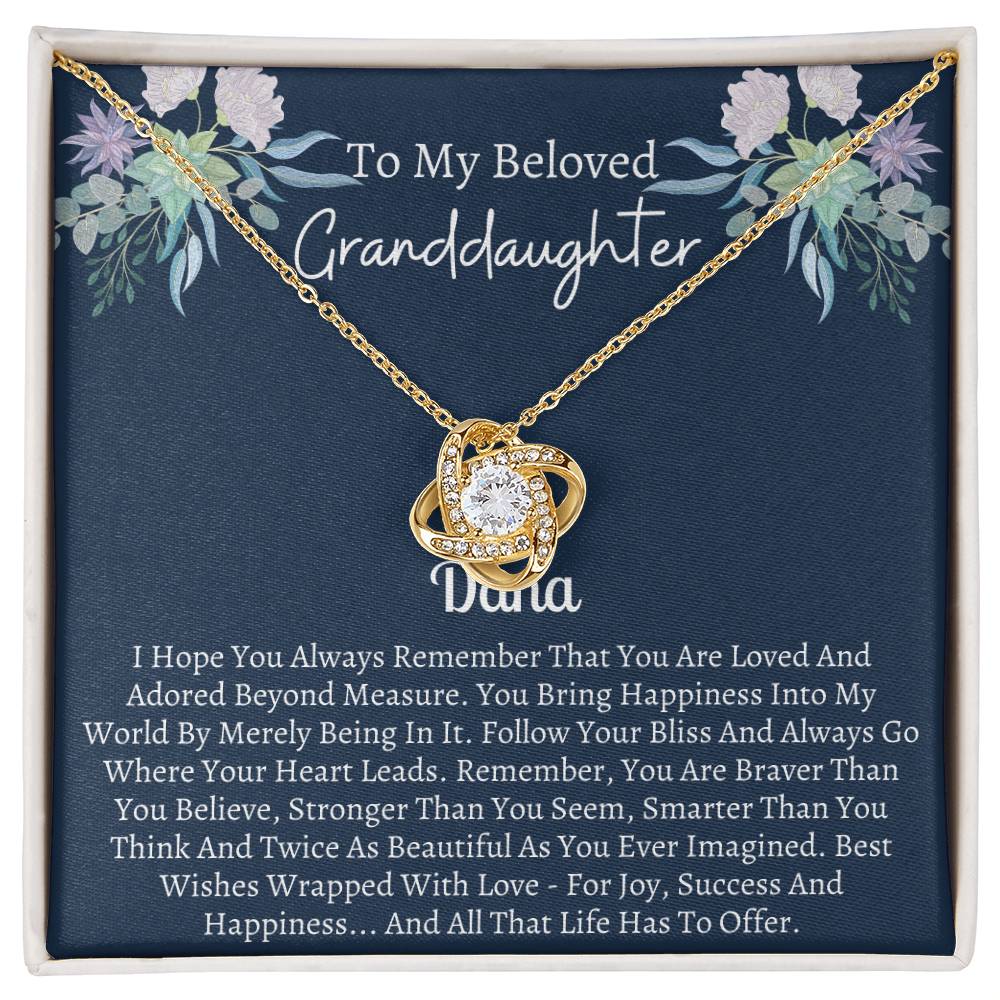 Necklace to My Granddaughter– You are loved beyond measure, always follow your heart - Graduation Day