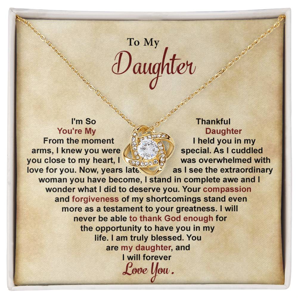 To My Daughter - I'll Forever Love You | Love Knot Necklace💓