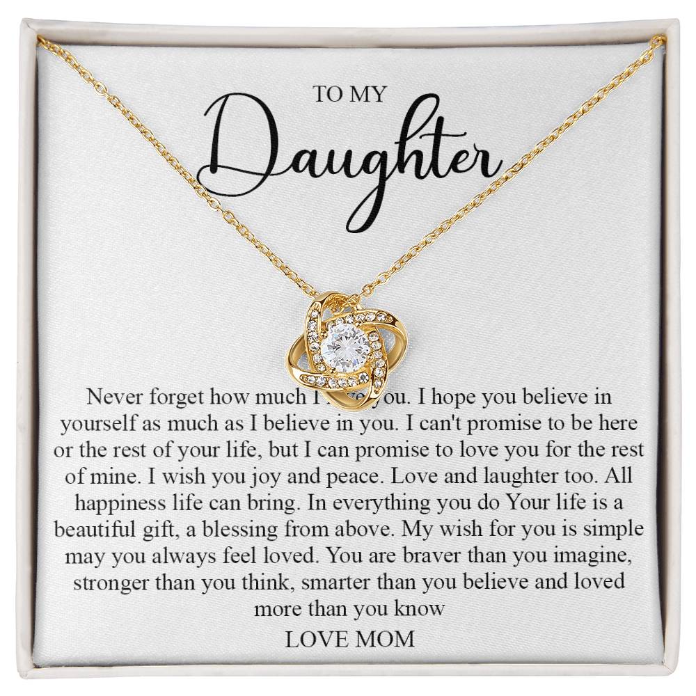 To My Daughter Necklace - Never Forget How Much I Love You, Gift to Daughter From Mother, Daughter Jewelry