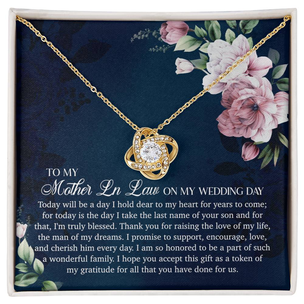 To My Mother in Law on My Wedding Day - Love Knot Necklace