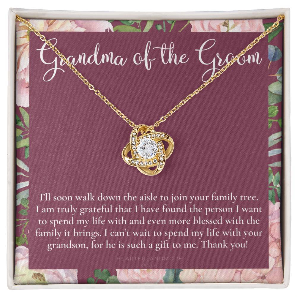 Grandmother of the Groom Gift Necklace, Grandma Wedding Gift, Nana, Bridal Shower, Rehearsal Dinner, Thank You Gift