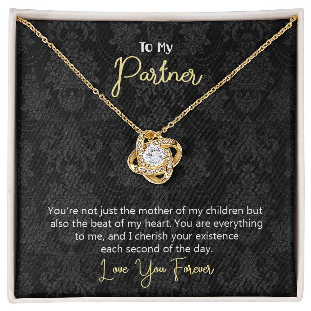 To My Partner Mother of My Children Love Knot Necklace
