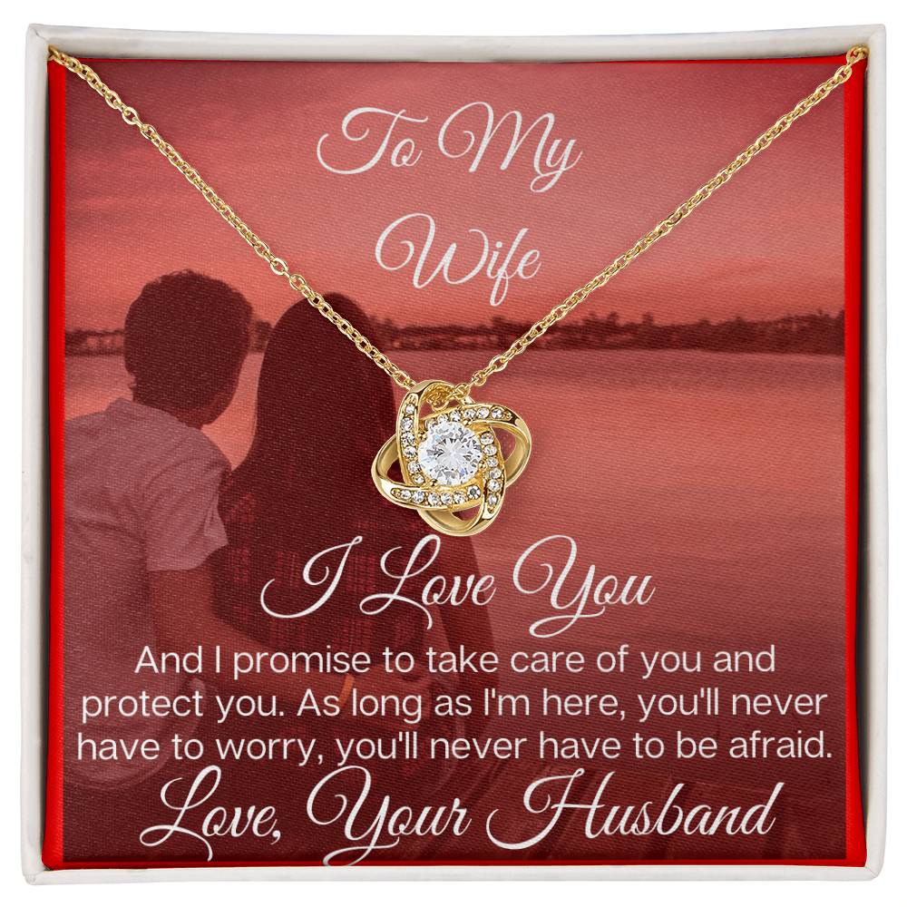 To My Lovely Wife - the Beautiful Love Knot Necklace
