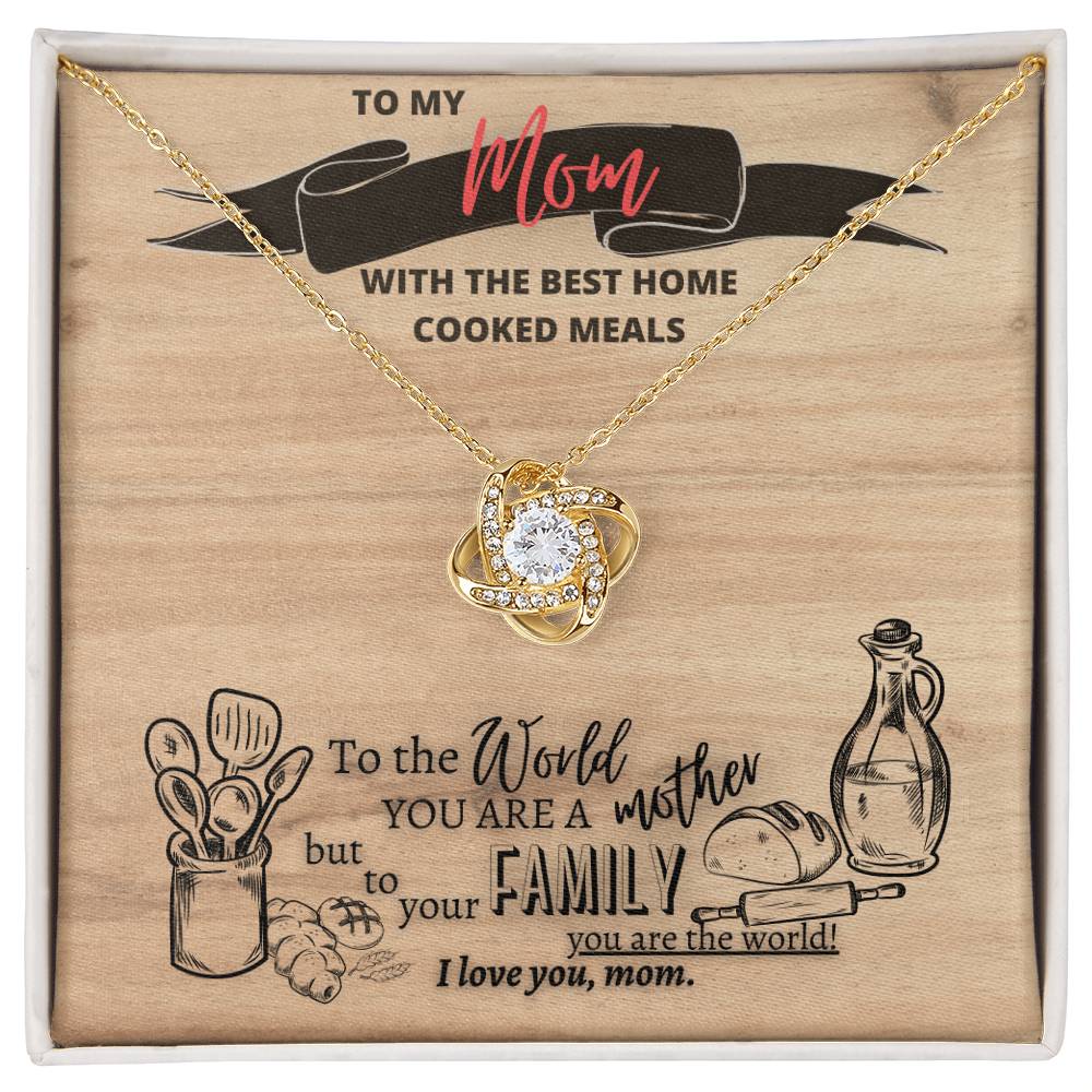 "Best Home Cooked Meals" Love Knot Necklace (Cutting Board Edition)