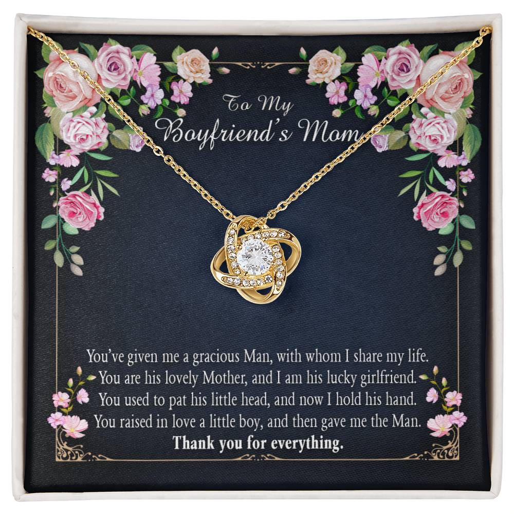 "A Gift for Boyfriend's Mom" Love Knot Necklace - I Share My Life - To My Boyfriend's Gift My Mom