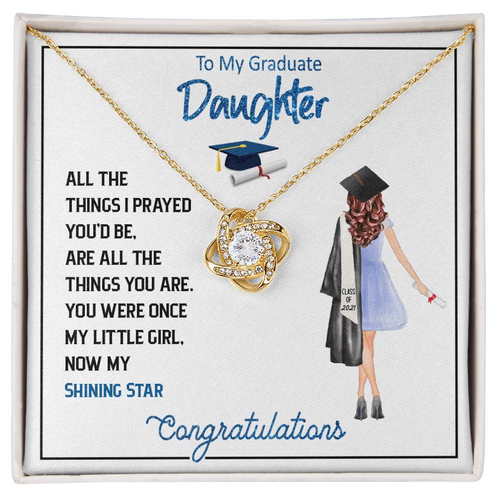 "A Gift for Graduation" Love Knot Necklace -  To My Graduation, Promotion - For Friends, Girlfriend, Sister