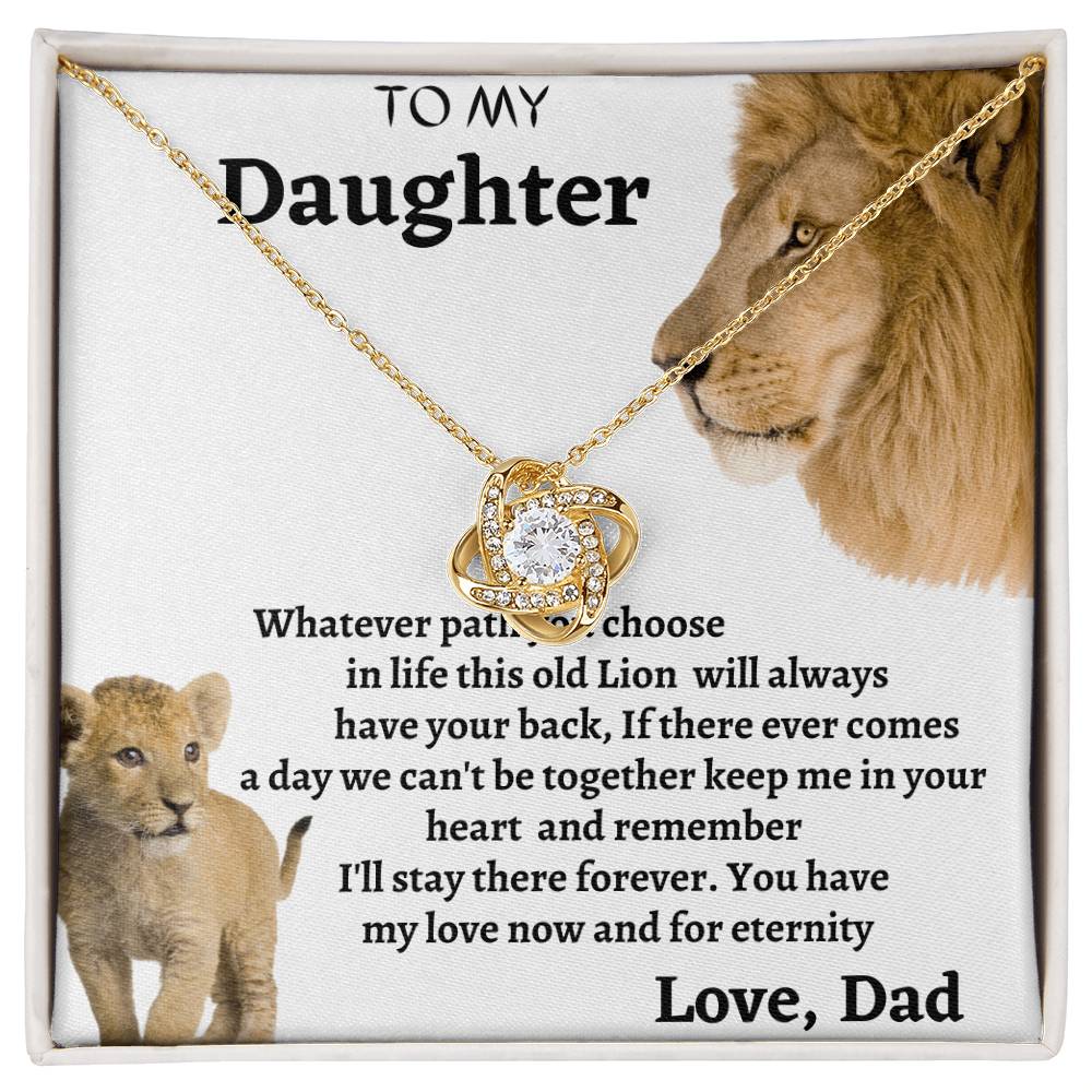 Lion Dad Necklace - Gift for Daughter from Dad] – I’ll Always Have Your Back – Birthday Present