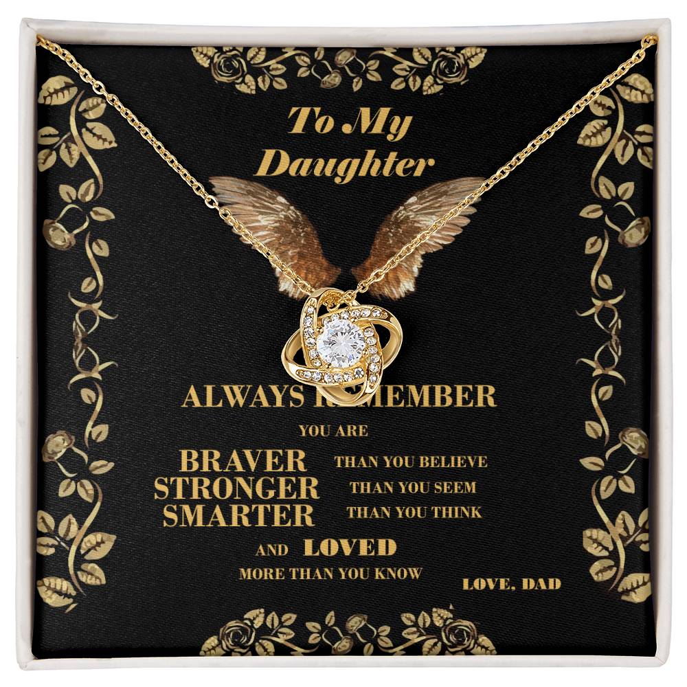 To My Daughter - Love Knot Necklace
