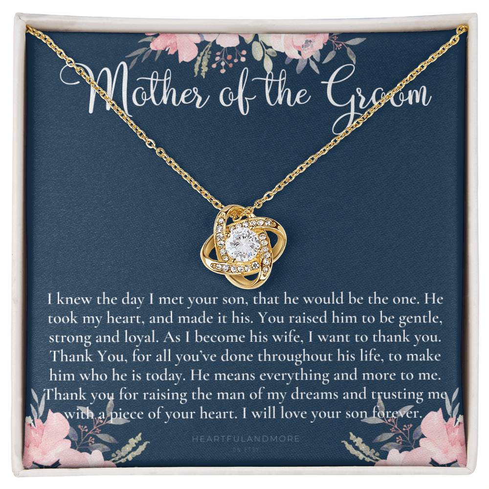Mother of the Groom Gift Necklace, Wedding Gift, Bridal Party, Rehearsal Dinner, Man of My Dreams, Parent of Groom, Mother in Law Gift