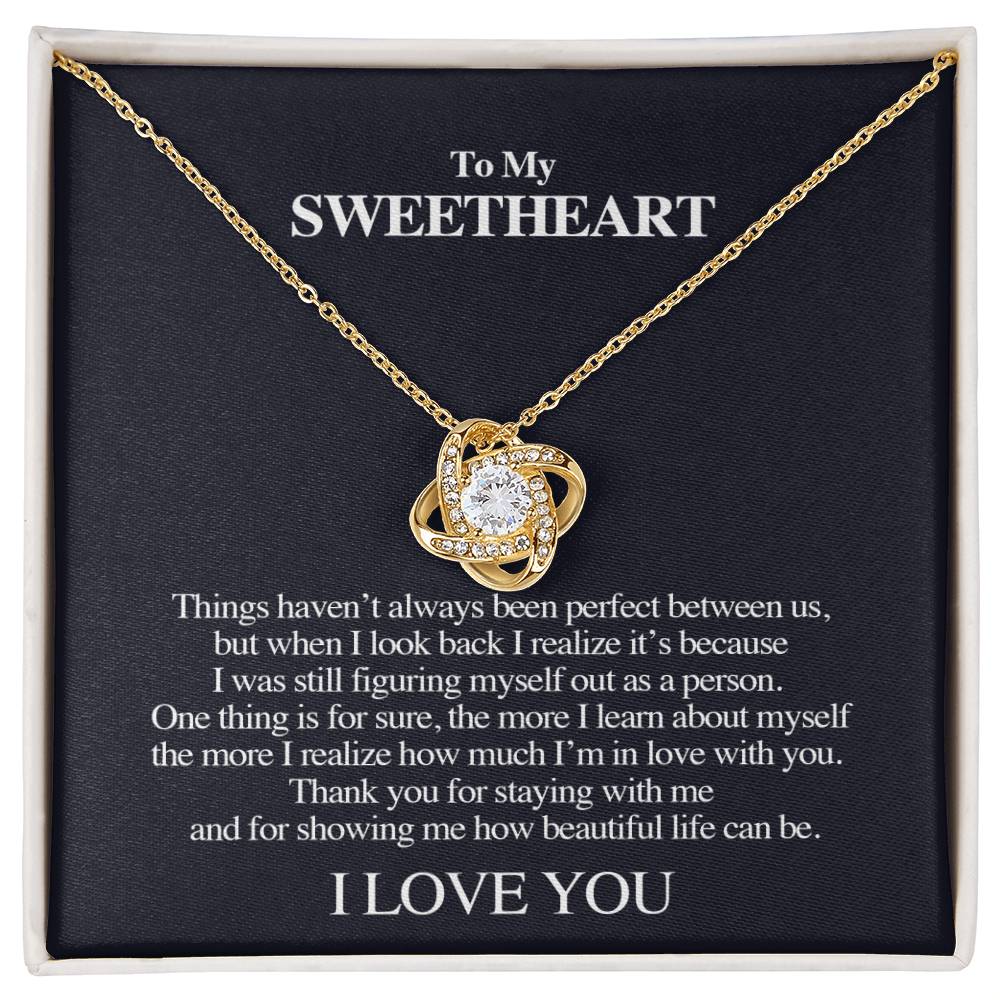 "How Beautiful Life Can Be" Love Knot Necklace - To My Sweet Heart - Gift For Bride, Wife, Girlfriend