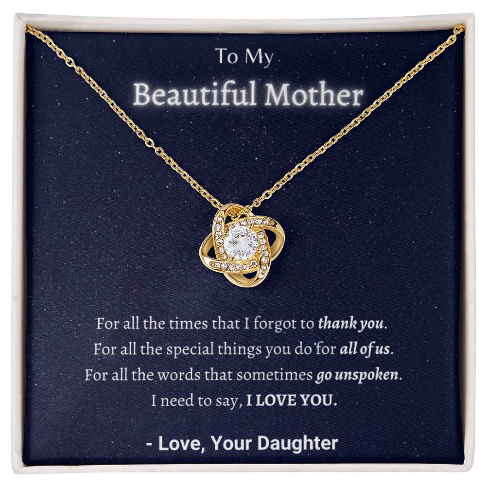 "I Am Thankful, Mom" - Bond in the Sky - Necklace - Gift For Mother - To My Beautiful Mother