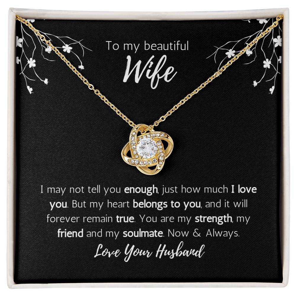 To My Beautiful Wife Love Knot Necklace