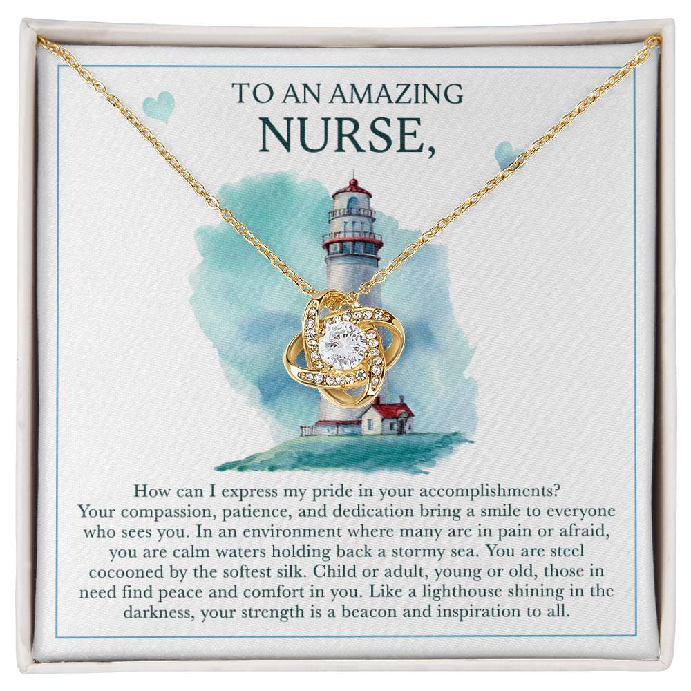 To an amazing Nurse love knot necklace