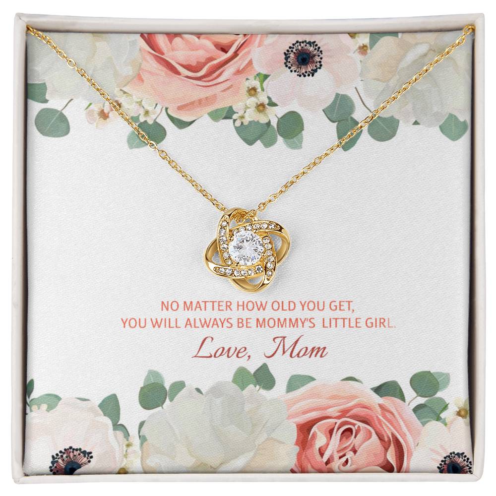 You Will Always Be Mommy&#39;s Little Girl | Stunning Artisan Crafted 14k White Gold Love Knot Necklace