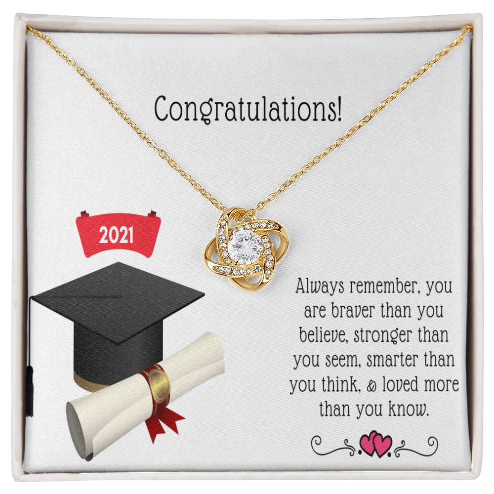 "A Graduation Gift - Love Knot Necklace" -"Always Rememberl" - To Graduation, Promotion