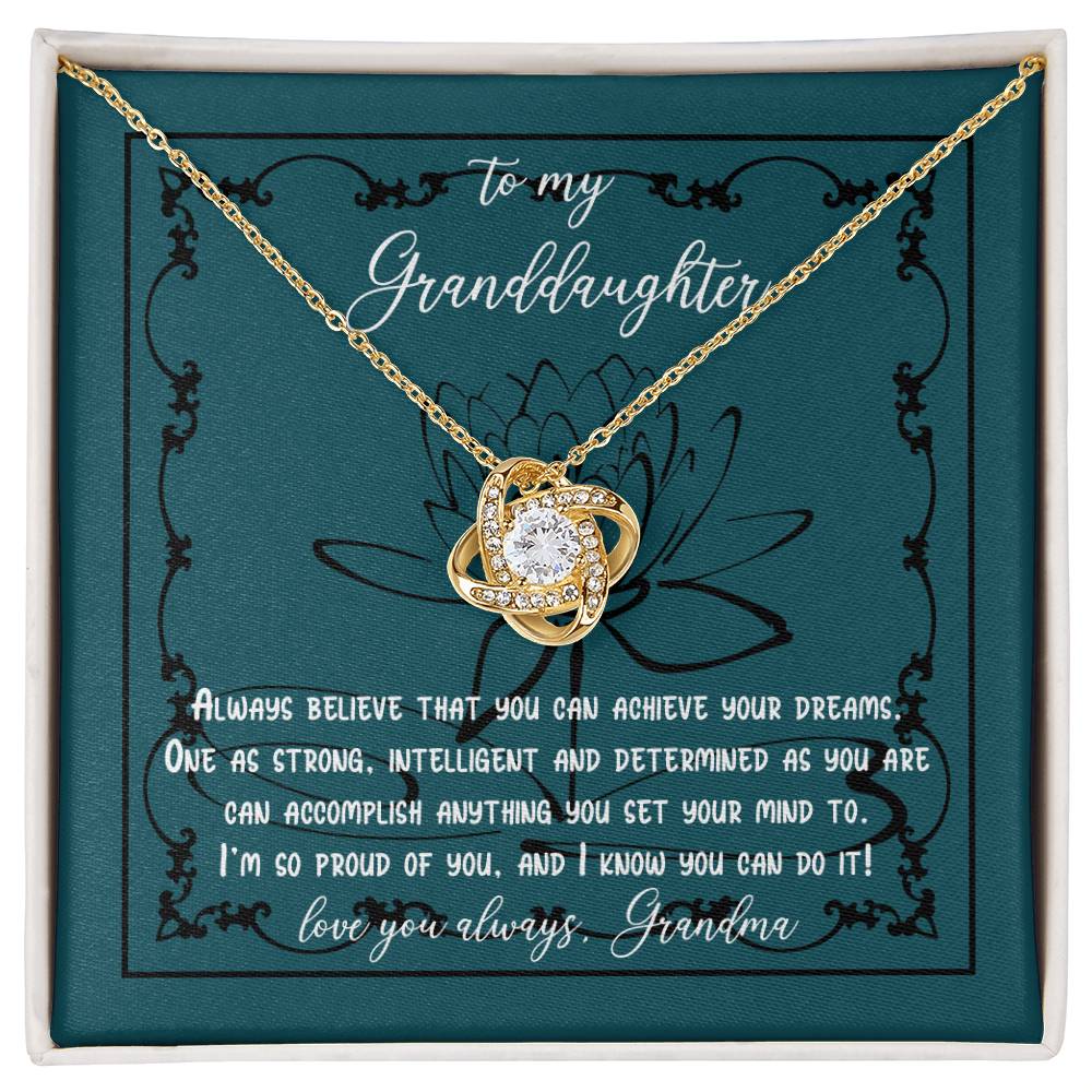 To My Granddaughter - I Know You Can Do It! - Necklace From Grandmother