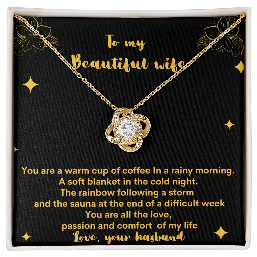 "A Gift From Above" - Love Knot Necklace - To My Beautiful Wife