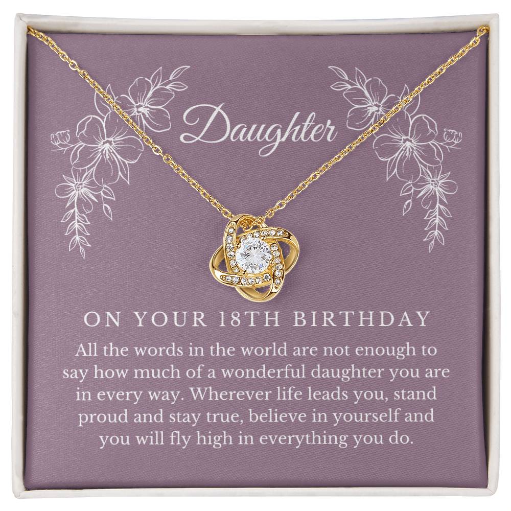 Daughter 18th Birthday Knot Necklace - I’ll Always Be By Your Side on Birthday