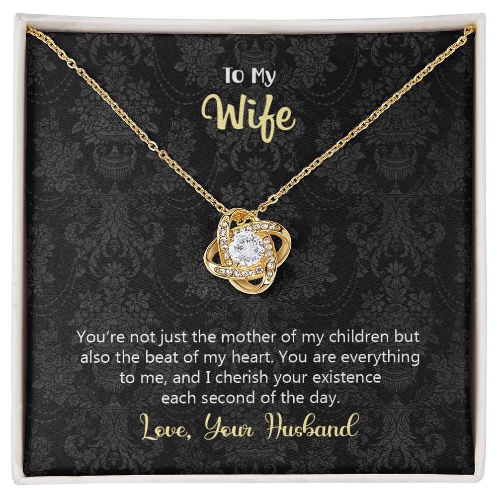 To My Wife Necklace, Gift for Wife Love Knot Necklace