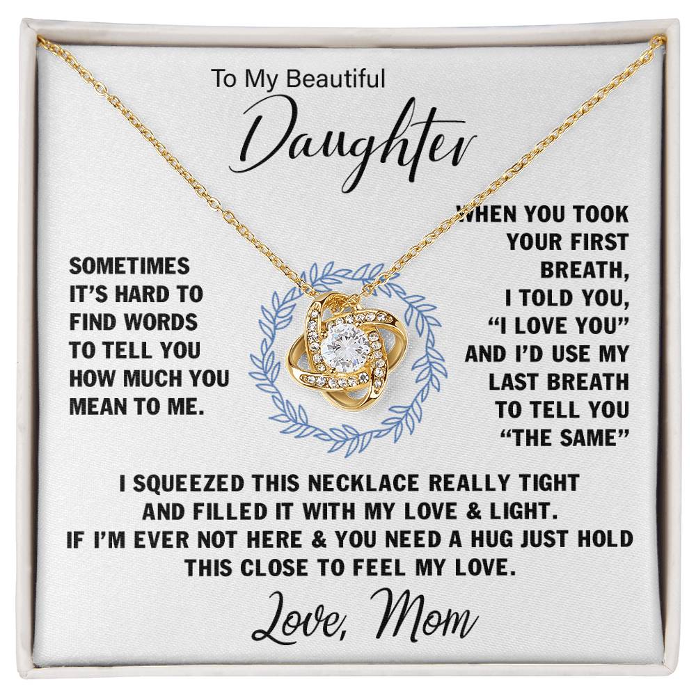 To My Daughter | Love Knot Necklace - Forever My Precious Girl on Your Wedding Day
