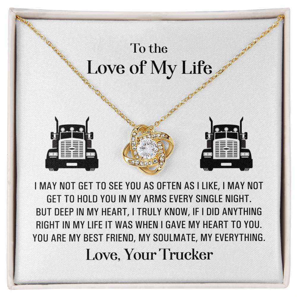 (Almost Gone!) Love of My Life Necklace - Forever in My Heart – Valentine’s Day Gift from Your Trucker