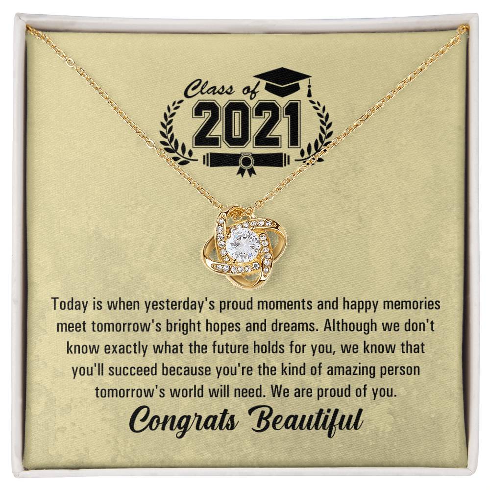 (Almost Gone!) Graduation Necklace - Proud Of You - To My Friend – Congrats Beautiful