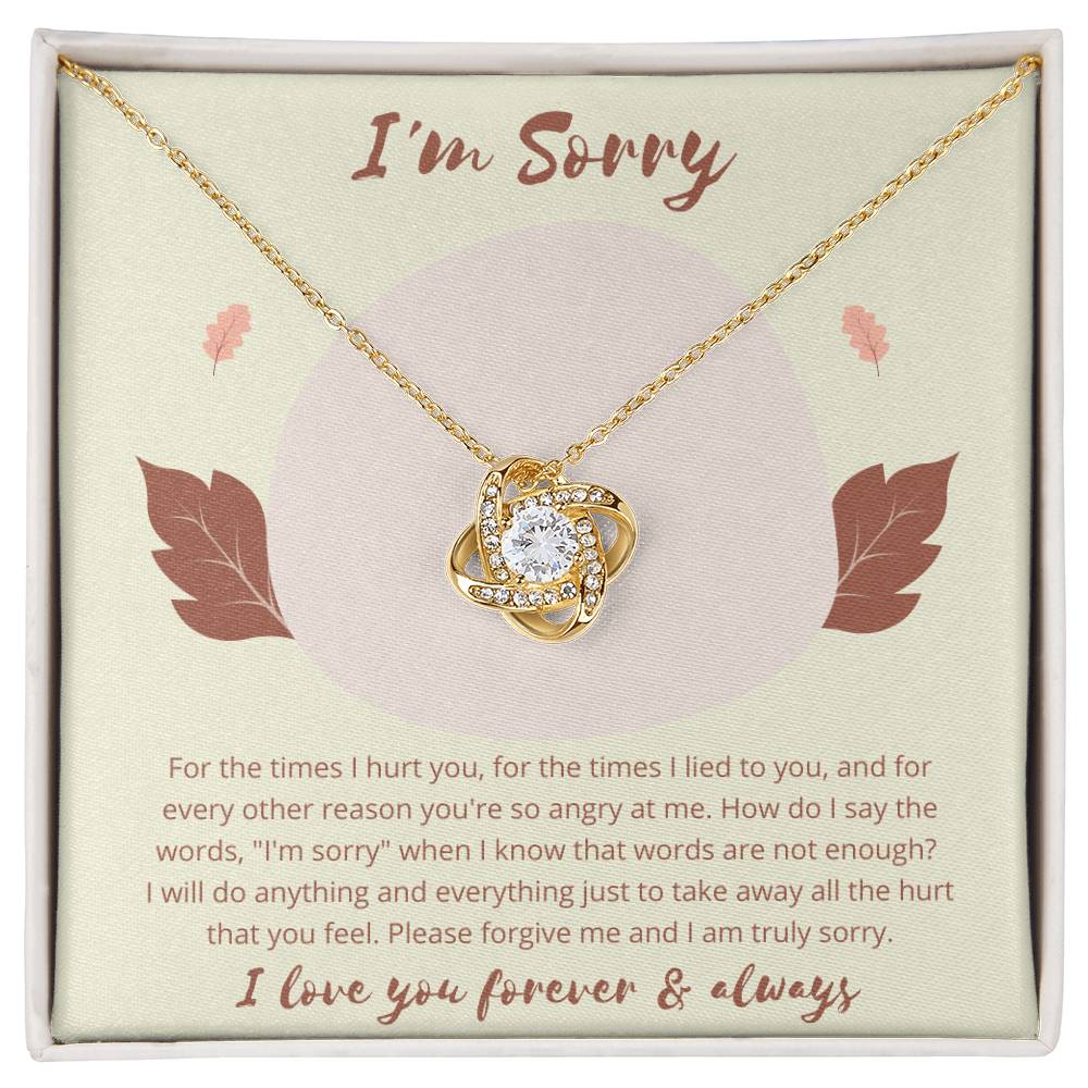 Love Knot, Apology Gift For Her, Forgiveness Gift, I’m Sorry Necklace Gift For Wife/Girlfriend, Gift To Say Your Sorry, Unique Apology