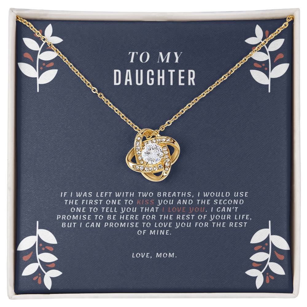 "To My Daughter, Love Mom" White Gold Necklace - To My Precious Daughter – Love Always, Mom
