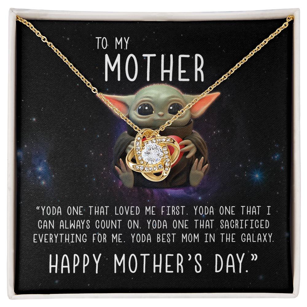 Baby Yoda to My Mother Yoda Best Mom in the Galaxy Happy Mother’s Day Forever Love Pendant Necklace