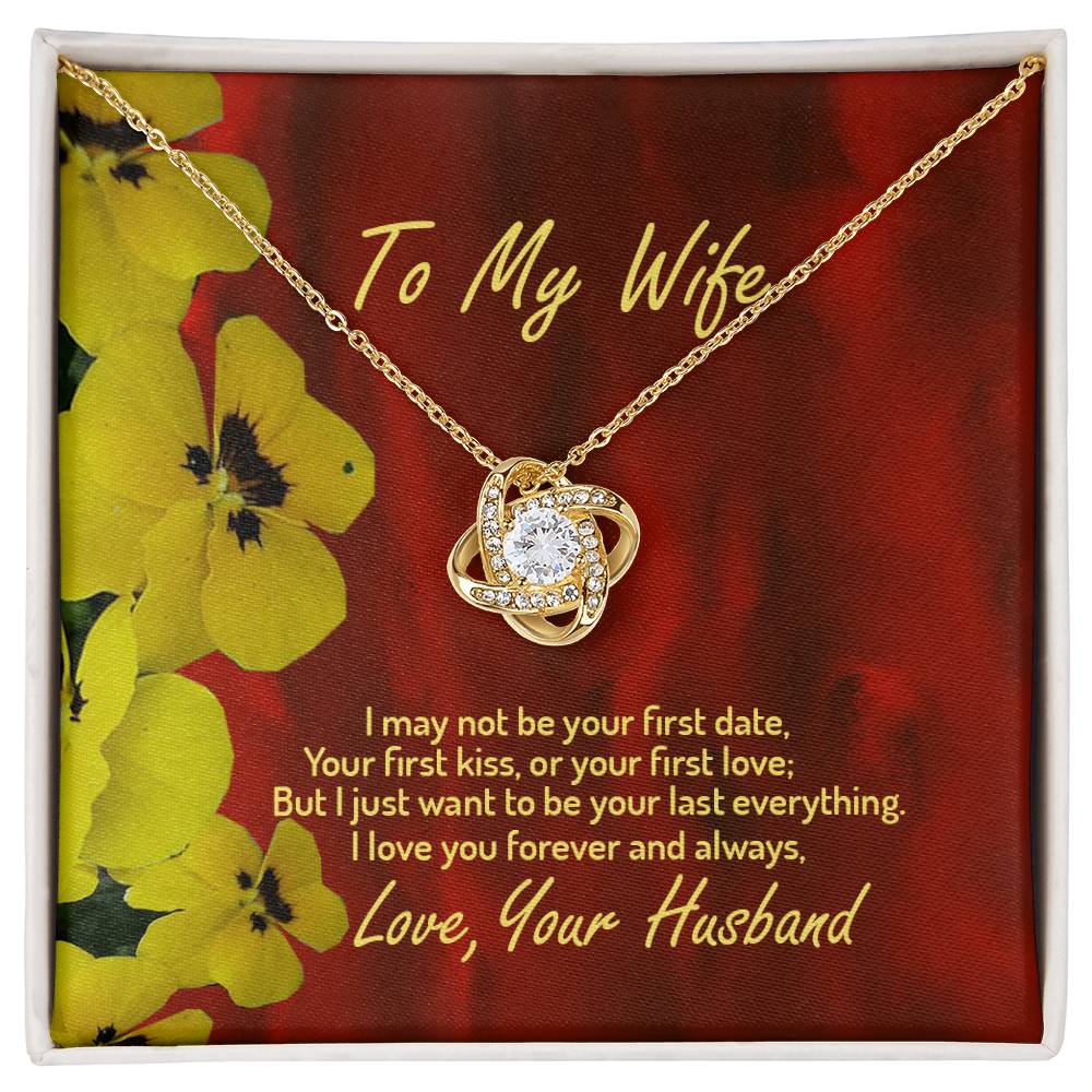 To My Wife Necklace, 14k Love Knot Necklace, Husband to Wife, Gift for My Wife, Romantic Wife Gift, Wife Birthday Surprise, Wife Appreciation, Necklace for My Wife