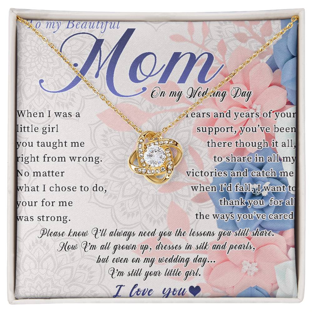 To Mom on My Wedding Day Necklace, Wedding Day Gift for Mom, Mom Wedding Gift From Bride, Gift for Mom on Wedding Day, Mother of the Bride Gift