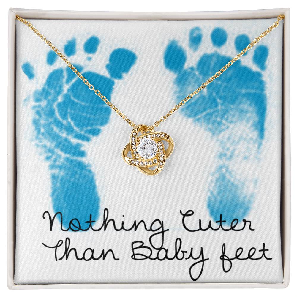 Boy Baby Nothing Cuter Than Baby Feet Necklace for New Mom Auntie Sister Grandmother Gender Reveal Feet Bump