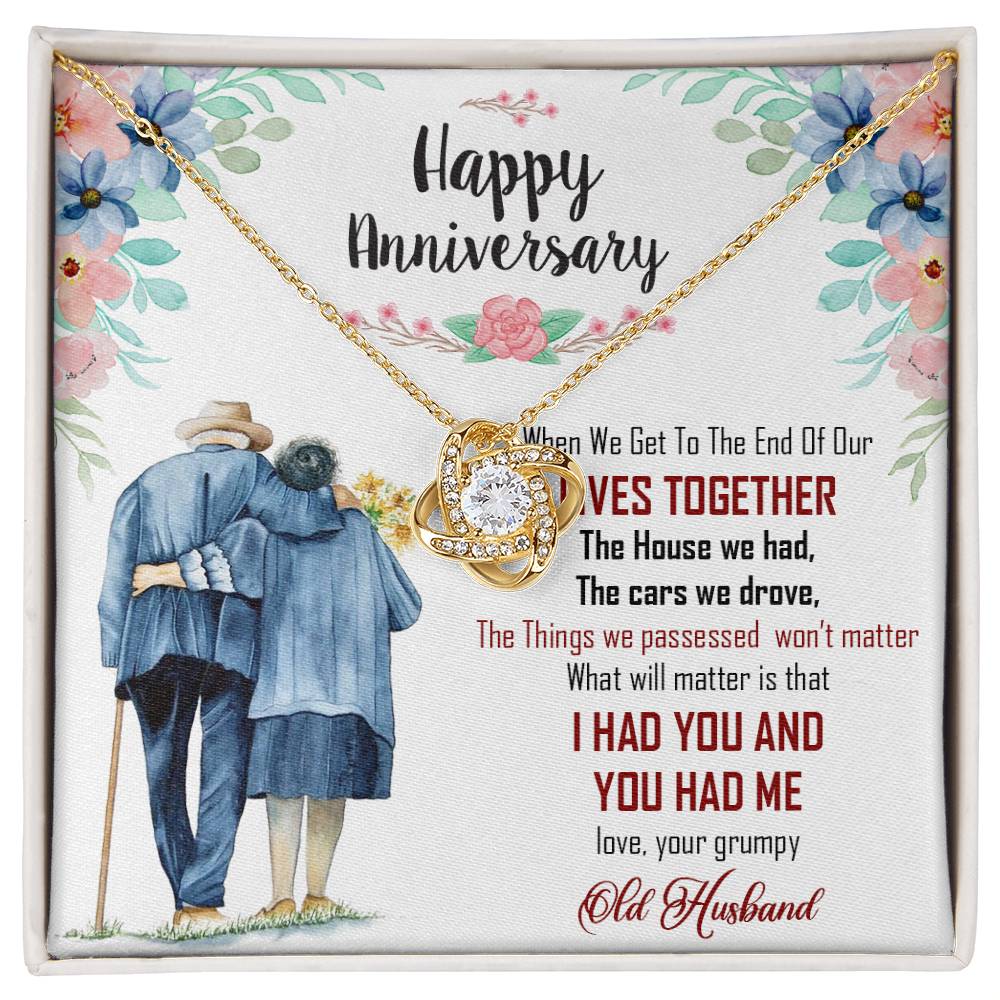 (Almost Gone) Happy Anniversary Gift to My Wife - Silver Love Knot Necklace