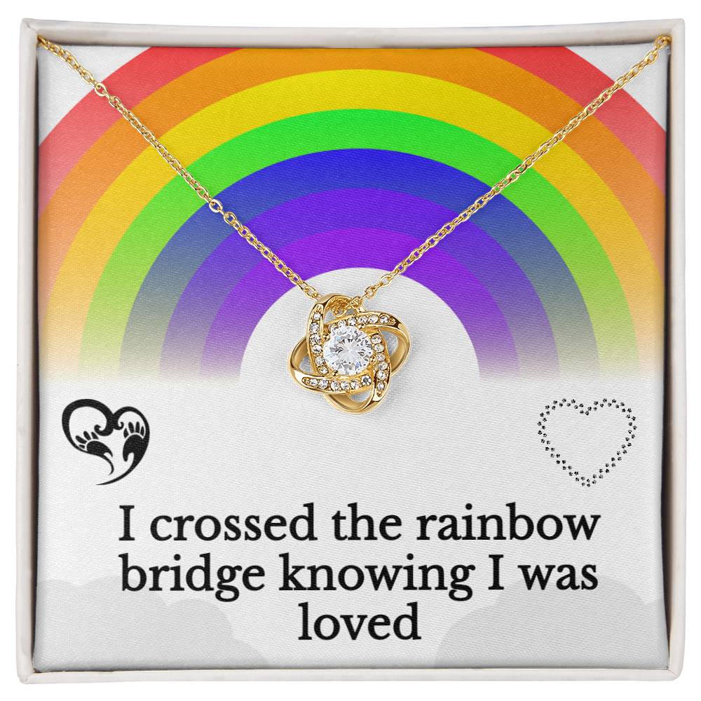 Rainbow Bridge Pet Remembrance Sparkling Necklace