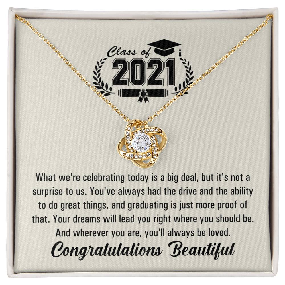(Almost Gone!) Graduation Necklace - Congratulations Beautiful - Graduation Gift