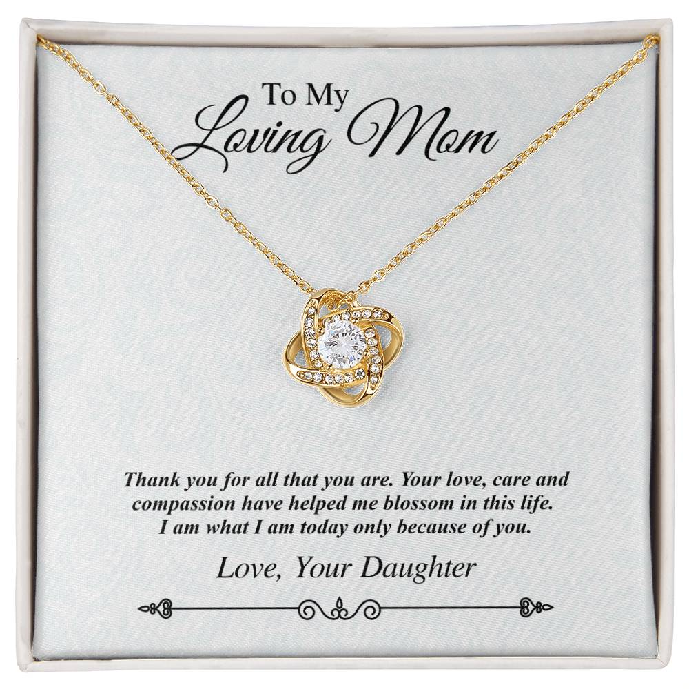 'To My Loving Mom' Jeweled Knot - Thank You for All That You Are