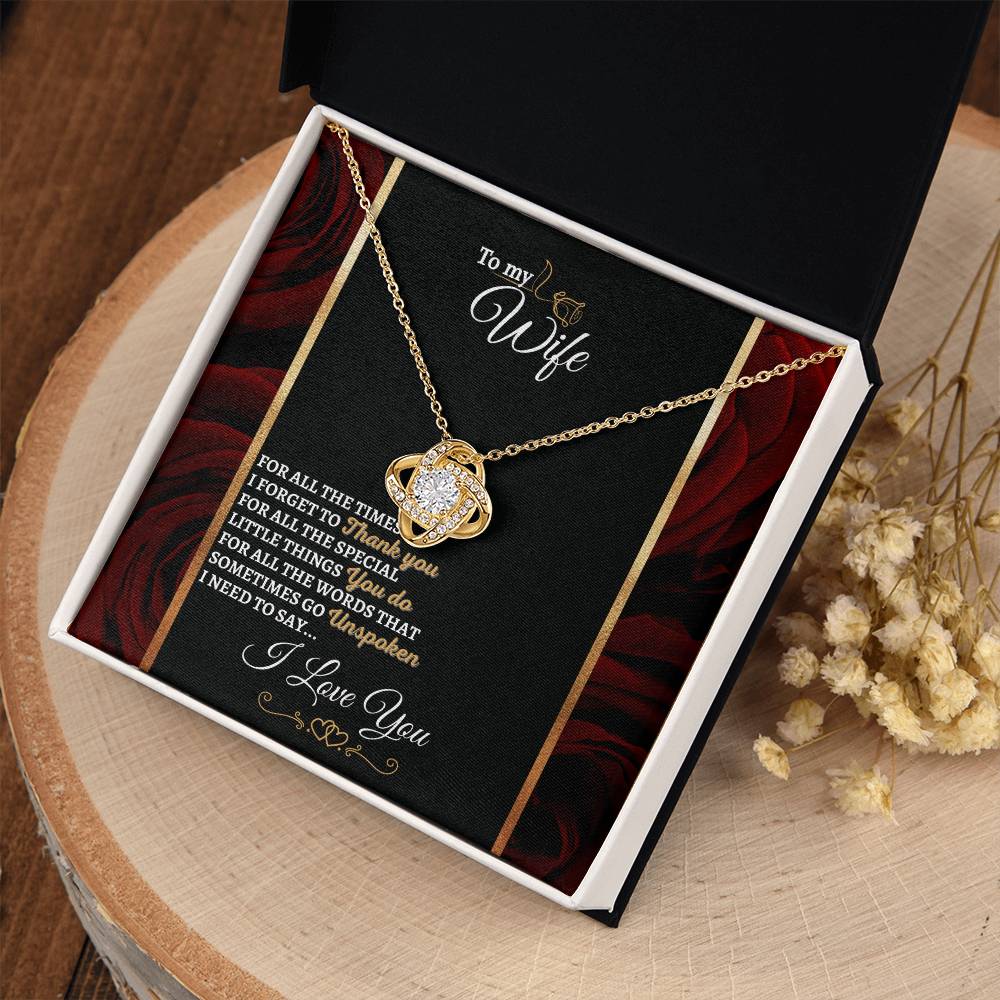 "I Need to Say" Love Knot Necklace (Roses Edition) - To Husband Gift For My Wife