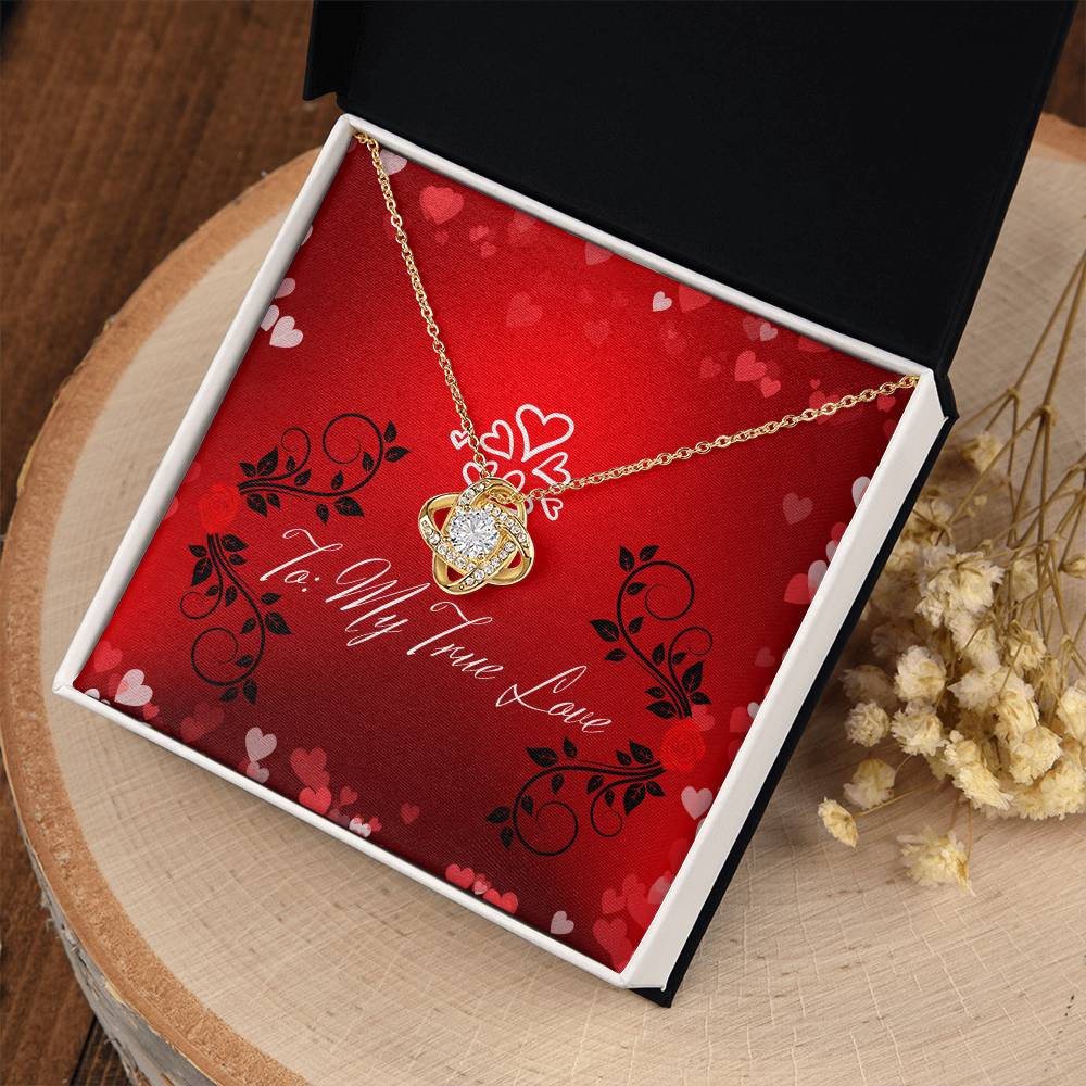 "My True Love" Lux Necklace Gift Set -  To My Wife – Happy Anniversary