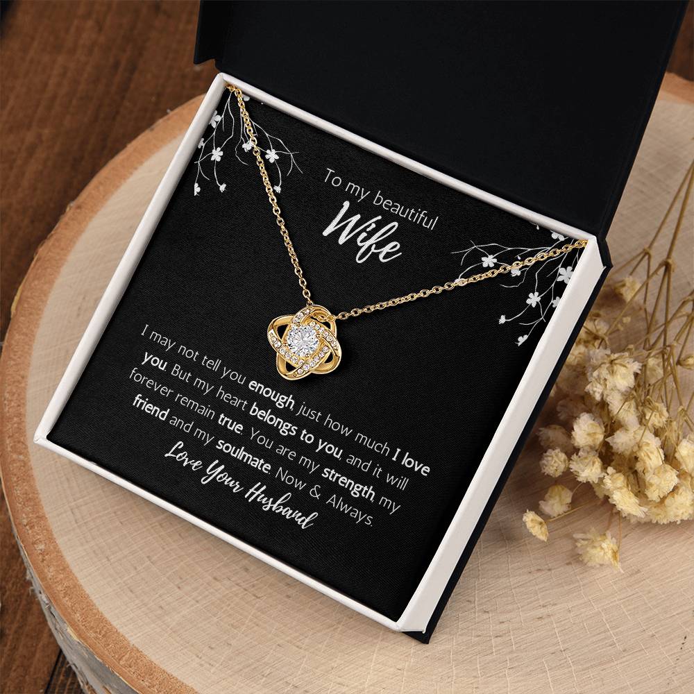 To My Beautiful Wife Love Knot Necklace