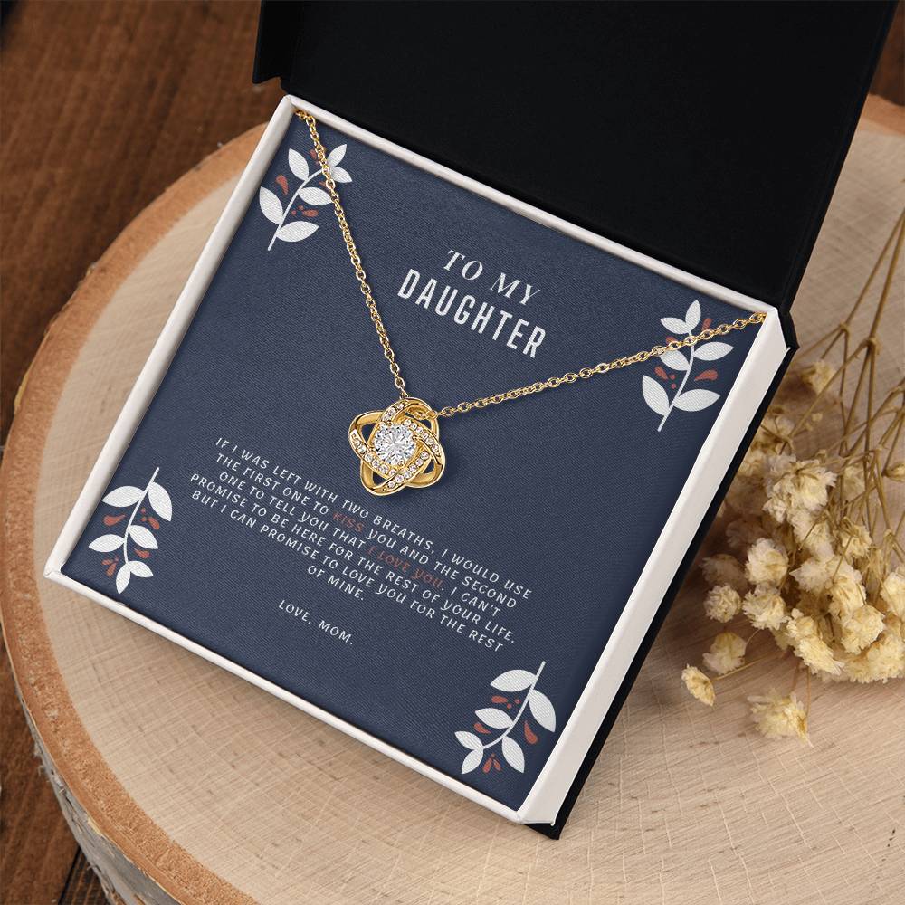 "To My Daughter, Love Mom" White Gold Necklace - To My Precious Daughter – Love Always, Mom
