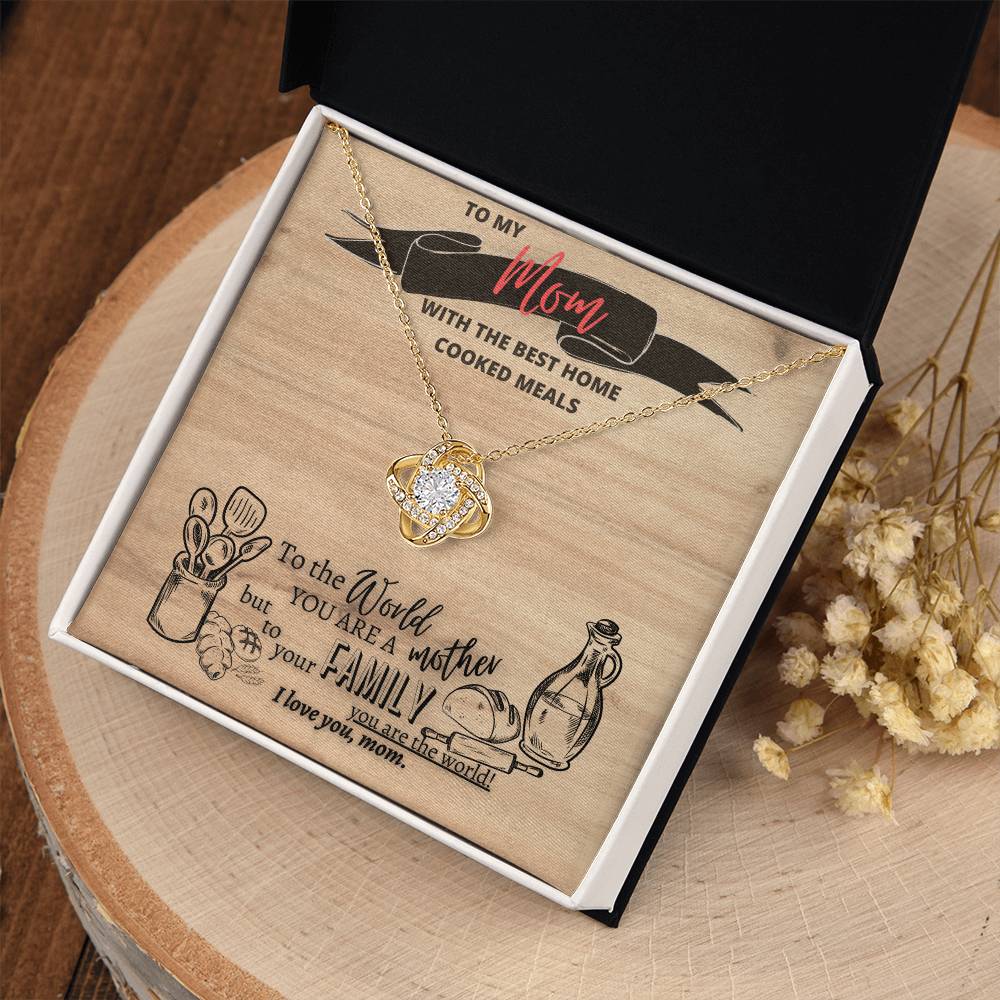 "Best Home Cooked Meals" Love Knot Necklace (Cutting Board Edition)