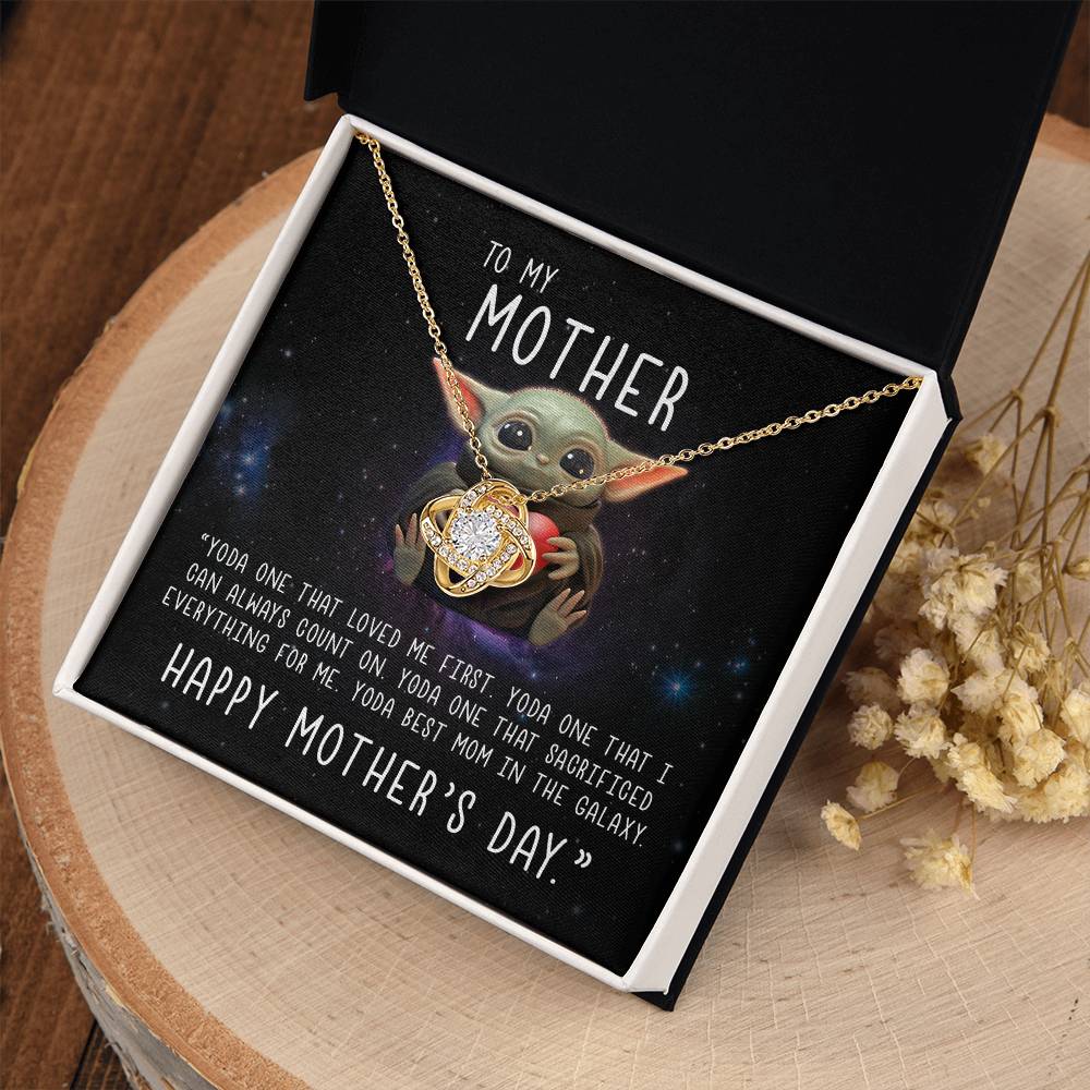 Baby Yoda to My Mother Yoda Best Mom in the Galaxy Happy Mother’s Day Forever Love Pendant Necklace
