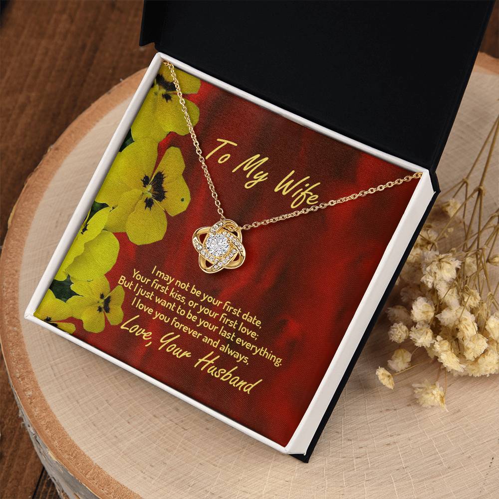 To My Wife Necklace, 14k Love Knot Necklace, Husband to Wife, Gift for My Wife, Romantic Wife Gift, Wife Birthday Surprise, Wife Appreciation, Necklace for My Wife