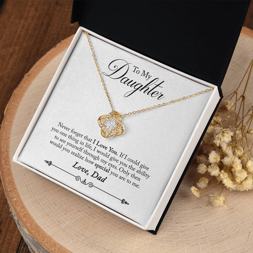 "To My Daughter" - Love Knot Necklace Gift Set - Never Forget That I Love You