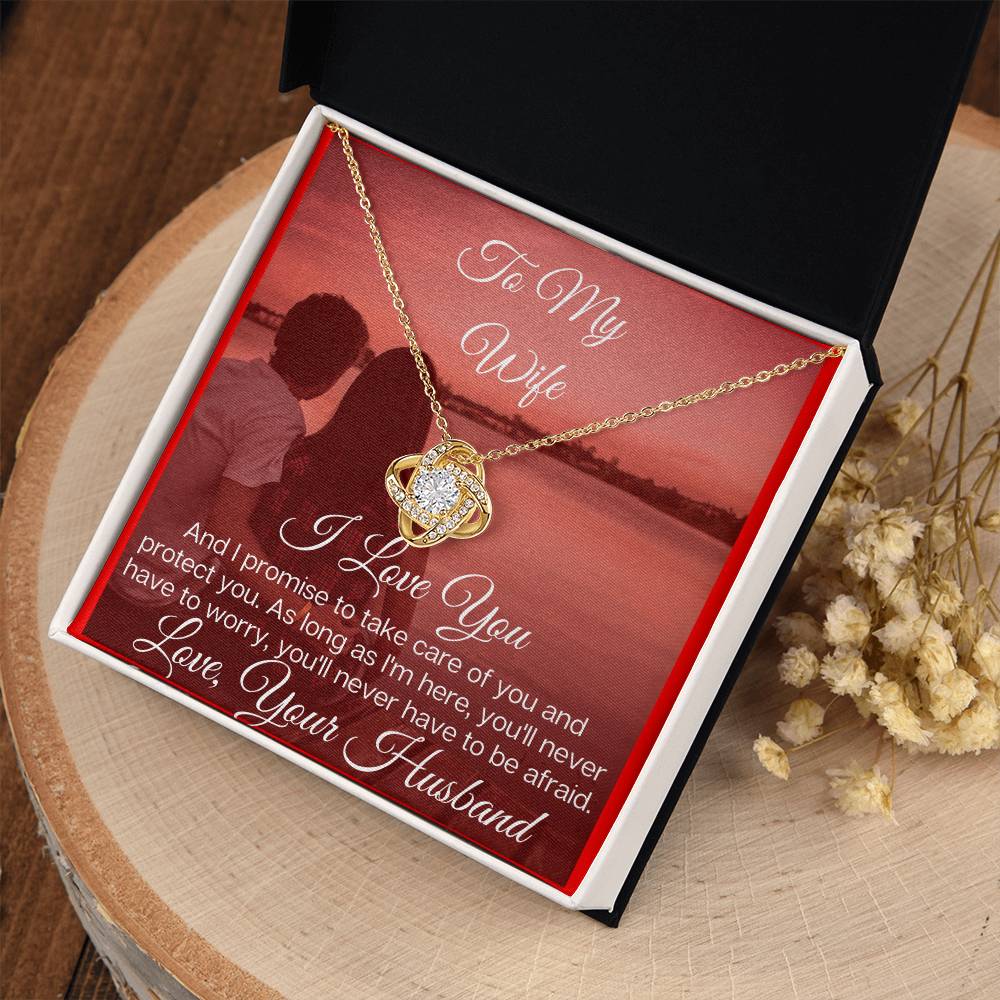 To My Lovely Wife - the Beautiful Love Knot Necklace