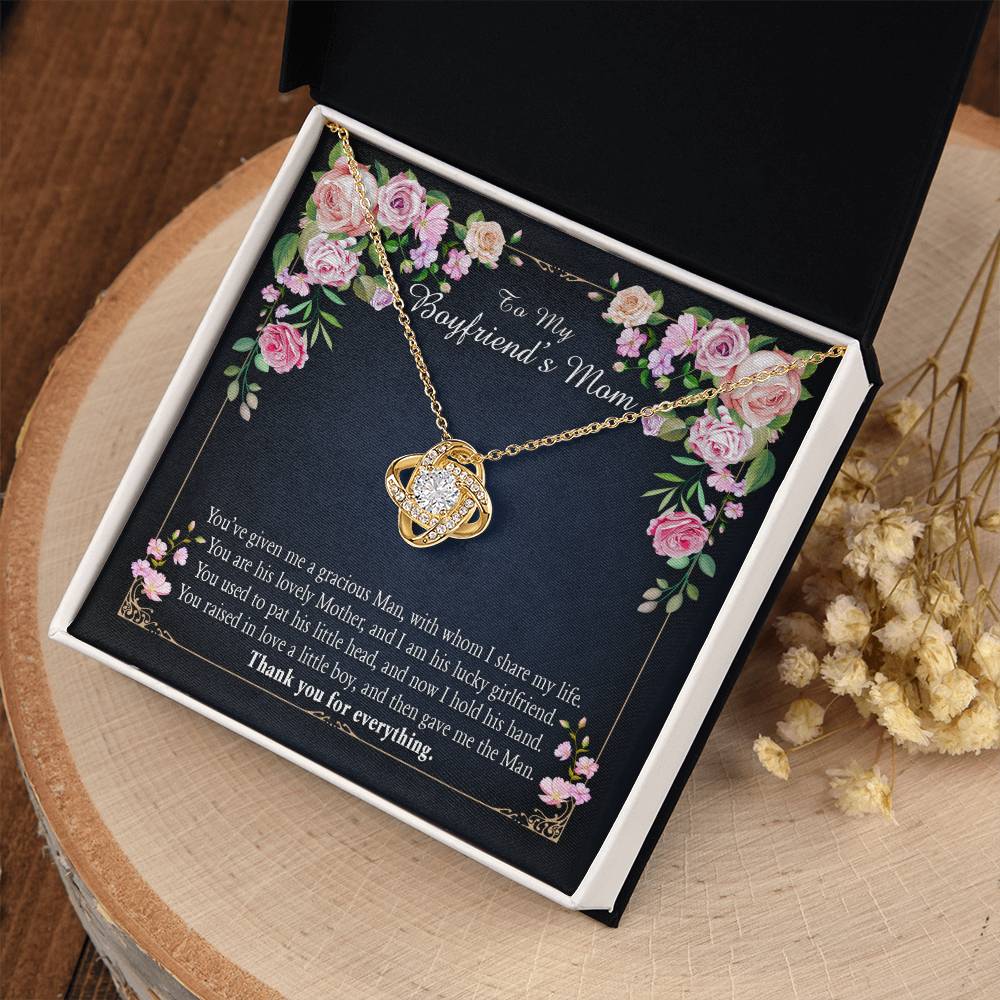 "A Gift for Boyfriend's Mom" Love Knot Necklace - I Share My Life - To My Boyfriend's Gift My Mom
