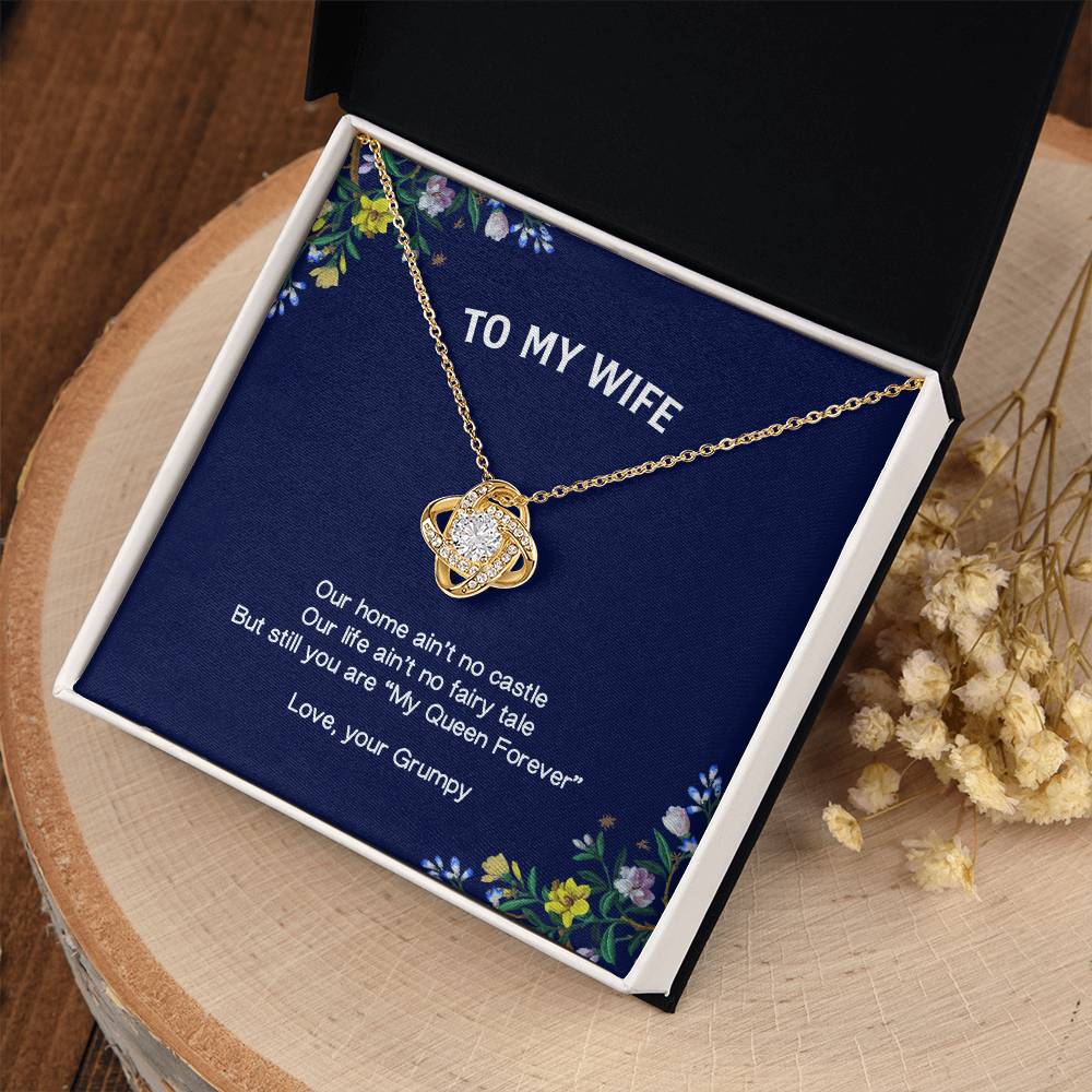 "My Wife" - Love Knot Necklace - To My Queen – Happy Anniversary